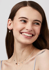 Star Drop Hoop Earrings Silver Plated