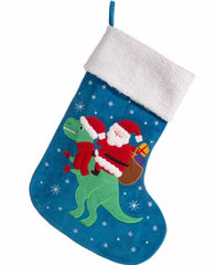 Sass and Belle Santa on Dino Stocking