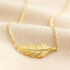 Lisa Angel - Gold Feather Necklace