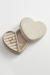 Estella Bartlett Velvet Heart Jewellery Box - Cream
