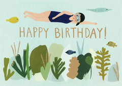 Roger La Borde Swimmer Birthday Card