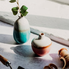 Sass & Belle Dip Glazed Turquoise Vase