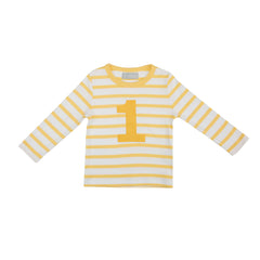 Bob & Blossom - Buttercup & White Striped Number 1 T-Shirt