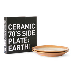 HKliving 70's Ceramic Side Plates Earth - Set of 2