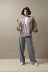 One Hundred Stars Marbelled Pink Kimono