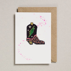 Petra Boase Iron on Patch Card - Cowboy Boot