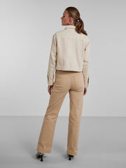 Pieces Tessie Denim Jacket - Whitecap Grey/Cream