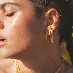 Scream Pretty - Gold Plated Snake With Green Eyes Cuff