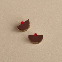 The Sticky Sis Club Earrings Sunrise - Wine Red + Poppy Red