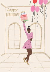 Roger La Borde Happy Birthday Woman Cake Card