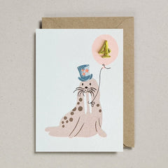 Petra Boase Age 4 Riso Pets Card - Walrus