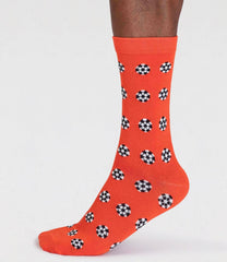 Thought Socks - Decain Men's Bamboo Football Sports Socks Clementine Orange