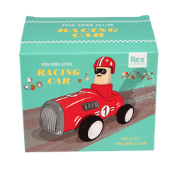 Rex - Push Down Action Red Racing Car