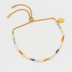 Pearl and Colour Pop Beaded Slider Bracelet