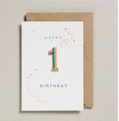 Petra Boase - Rainbow Ages - Age 1 Birthday Card