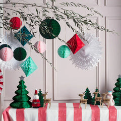 Meri Meri Christmas Honeycomb Decorations - Set of 16
