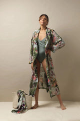 One Hundred Stars Eccentric Bloom Putty Gown
