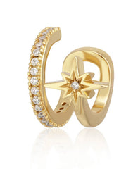 Scream Pretty - Gold Plated Star Double Band Ear Cuff