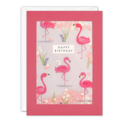 Flamingo Birthday Card with Paper Confetti by James Ellis