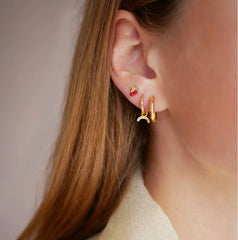 Enamel Copenhagen Cherry Studs - Red