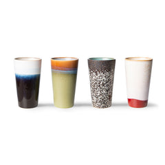 HKliving 70's Ceramics Latte Mugs Antares - Set of 4