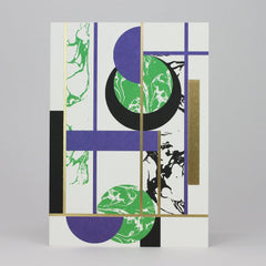 Pressed And Folded Green/Blue Foil Deco Card
