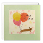James Ellis Daschund Birthday Card with Paper Confetti