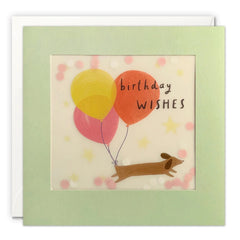 James Ellis Daschund Birthday Card with Paper Confetti