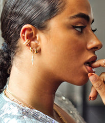 Scream Pretty - Silver Lightning Hoop Earrings