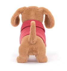 Jellycat Pink Sweater Sausage Dog