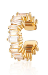 Scream Pretty - Gold Plated Baguette Bar Ear Cuff With Clear Stones