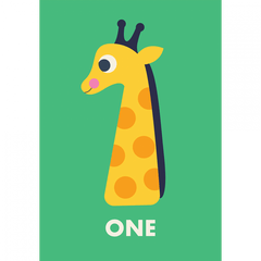 Age 1 - Giraffe Birthday Card