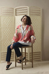 One Hundred Stars Lipstick Pink Stork Kimono