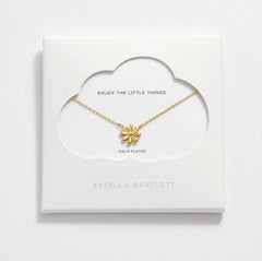 Estella Bartlett Doodle Flower Necklace Gold Plated