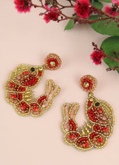 My Doris Beaded Prawn Earrings