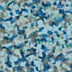 Esoteric London Recycled Acrylic Scribble Earrings - Silver Blue Green