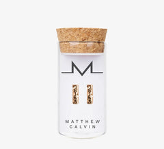 Matthew Calvin Small Meteorite Bar Stud Earrings - Rose Gold