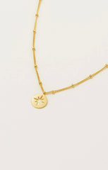 Estella Bartlett Starburst Disc Necklace Gold Plated