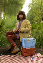 Sticky Lemon - Large Backpack Colourblocking | Blue Berry + Willow Brown + Pear Green