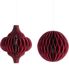 Sass & Belle Deep Red Hanging Decorations