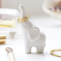 Lisa Angel White Ceramic Elephant Ring Holder