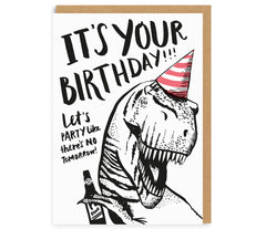 Ohh Deer - T-Rex Birthday Card