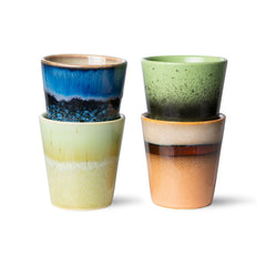 HKliving 70's Ceramics Ristretto Mugs Calypso - Set of 4