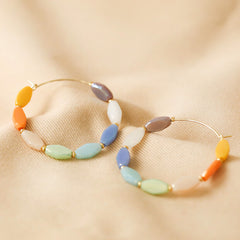 Lisa Angel - Colourful Glass Beaded Hoop Earrings