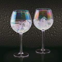 Barcraft Set of 2 Iridescent Gin Glasses