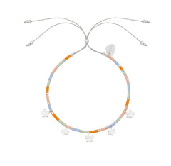 Estella Bartlett Ditsy Flower Miyuki Bracelet - Silver Plated