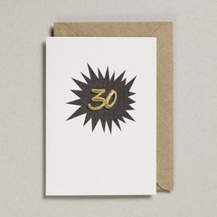 Petra Boase Age 30 Embroidered Card - Black