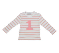 Bob & Blossom - Dusty Pink & White Striped Number 1 T-Shirt