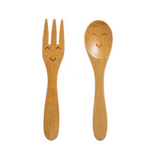 Sass & Belle Smiley Face Bamboo Fork & Spoon