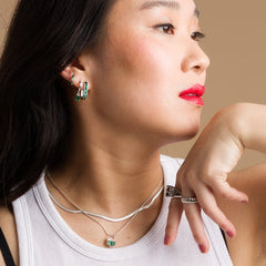 Scream Pretty - Cleopatra Green Snake Chain Necklace